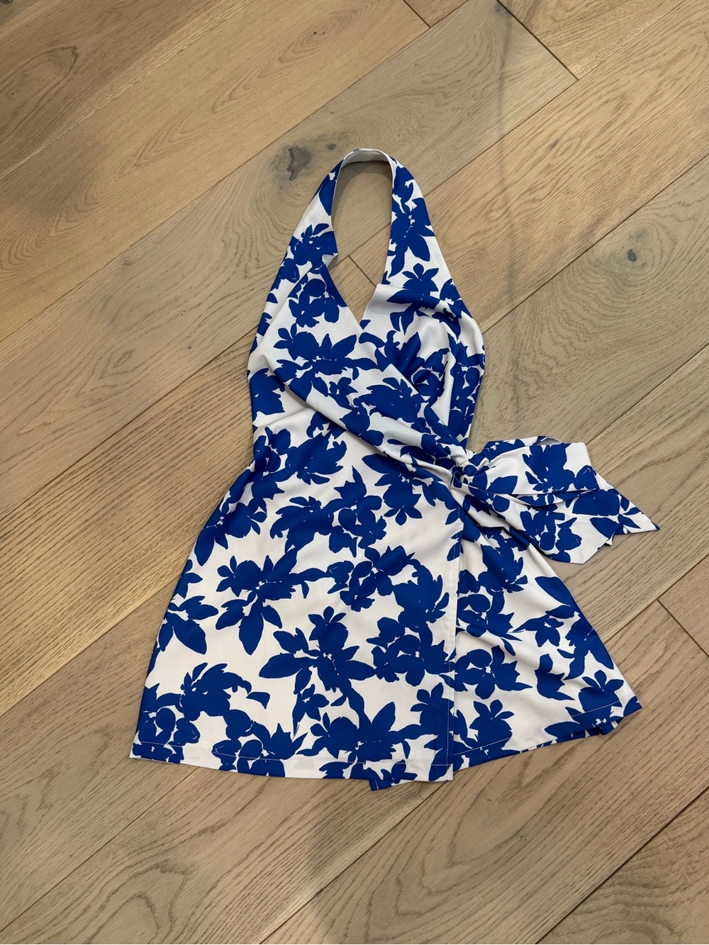 Peppermayo Street Blues Wrap Mini Dress XS